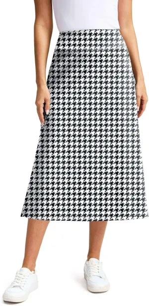 Viodia Womens Midi Skirt with 4 Pockets Modest Skorts Skirts with Shorts High Waisted Long Skorts for Women Dressy Casual