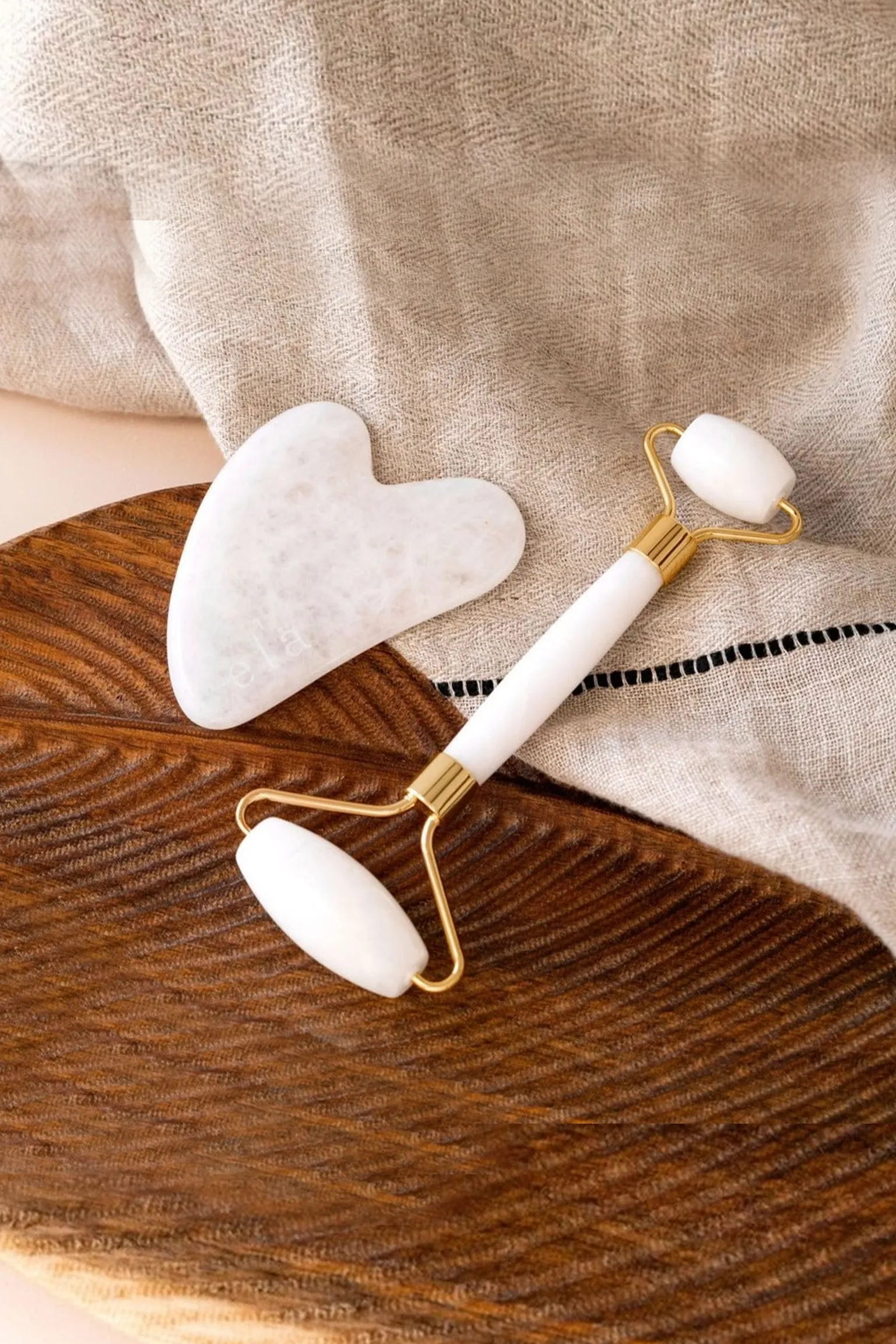White Jade Gua Sha and Roller Set