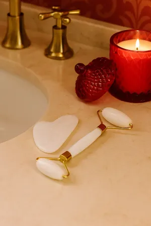 White Jade Gua Sha and Roller Set