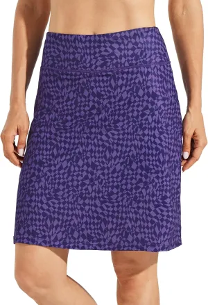 Willit Women's 20" Knee Length Skorts Skirts Golf Tennis Skirts Modest Athletic Casual Skorts with Pockets UV Protection
