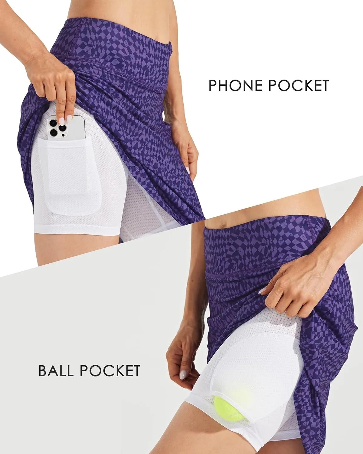 Willit Women's 20" Knee Length Skorts Skirts Golf Tennis Skirts Modest Athletic Casual Skorts with Pockets UV Protection