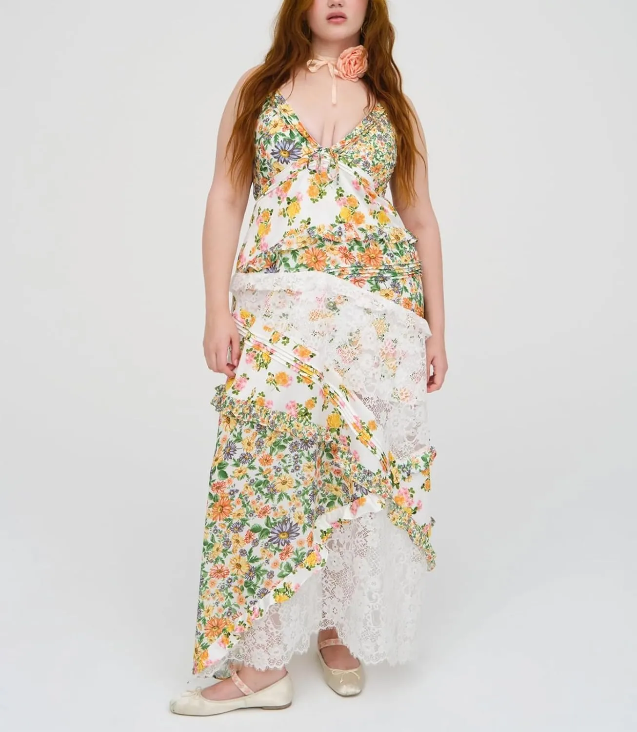 Women Boho Patchwork Maxi Dress Y2k Sleeveless Spaghetti Strap Backless Long Dress Floral Beach Vacation Sundress
