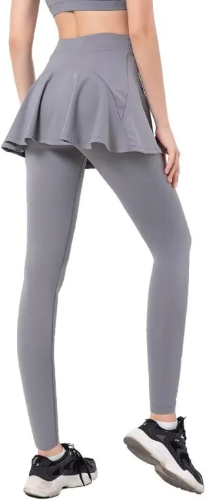 Women Tennis Skirted Leggings with Pockets Athletic Pleated Skirts with Leggings Workout Active Golf Skort