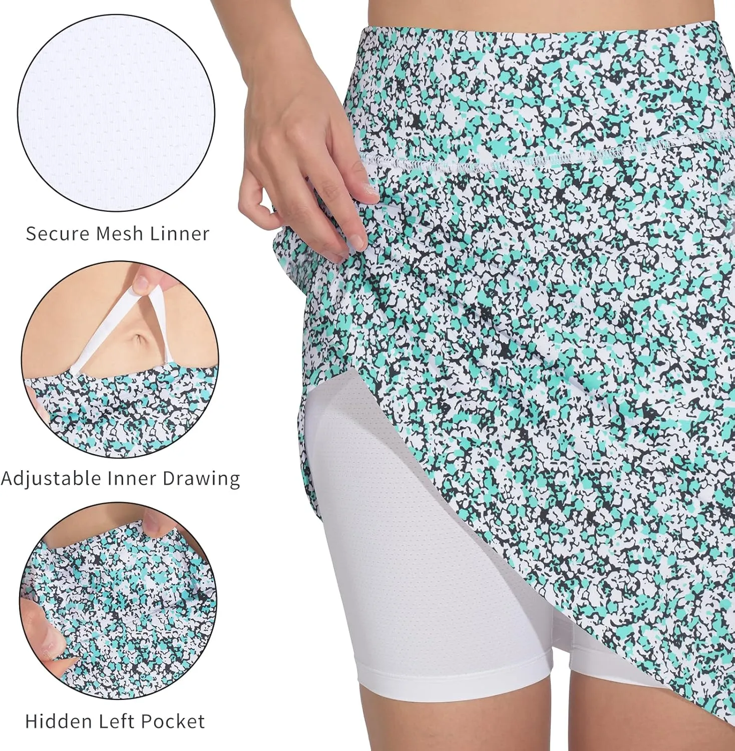Women's 20" Knee Length Golf Skorts Skirts Casual Athletic Tennis Modest Skirts High Waist with Pockets UPF50 