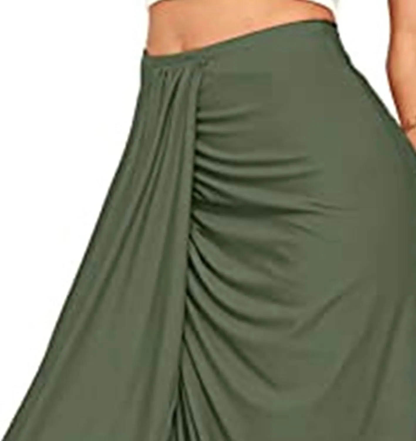 Women's High Low Wrap Maxi Skirts Sexy Side Split High Waist Midi Skirt Twist Front Asymmetrical Cover Up Skirts