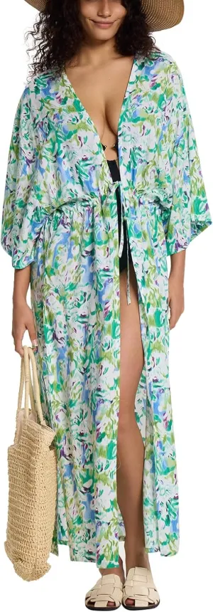 Women's Long Kimono Swimsuit Coverups Open Front Casual Loose Beach Cover Up Cardigans for Swimwear