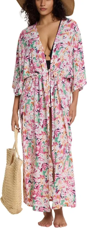 Women's Long Kimono Swimsuit Coverups Open Front Casual Loose Beach Cover Up Cardigans for Swimwear