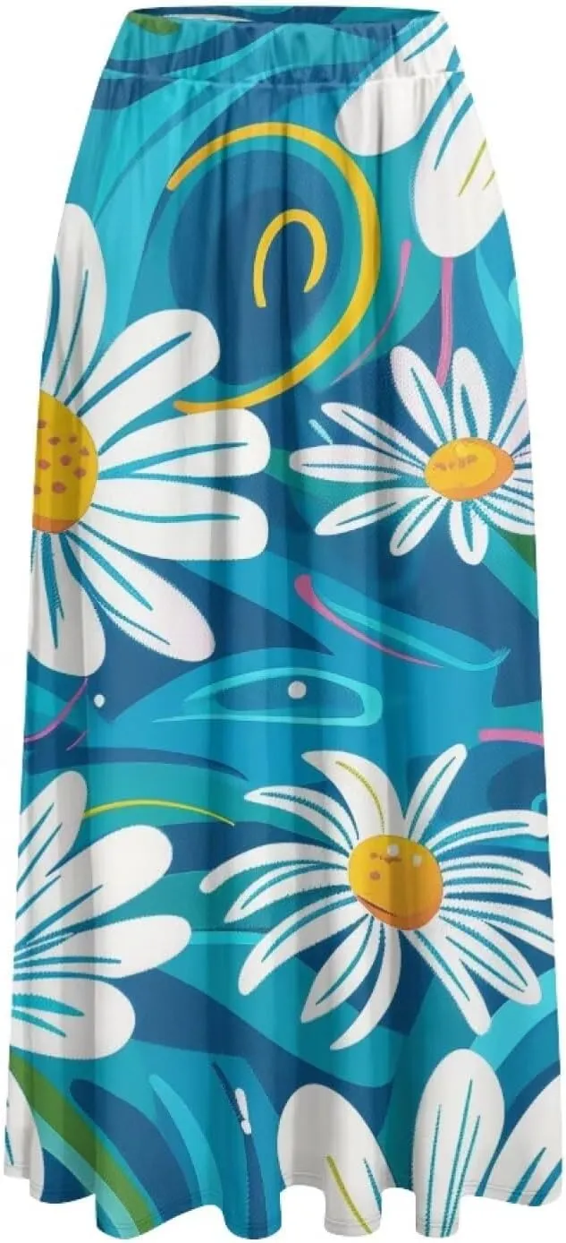Womens Long Skirts with Pockets Flowy High Waisted Pleated Skirt for Women Daily Maxi Ladies Skirts Plus Size