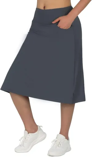 Women's Midi Length Skorts Skirts with 3 Pockets Modest Skirts Women's 24" Knee Length Skort