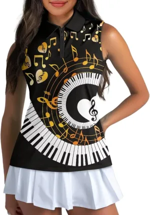 Women's Sleeveless Golf Shirts Sun Protection Quickly Dry Tennis Polo Lightweight Sports Athletic Tank Tops