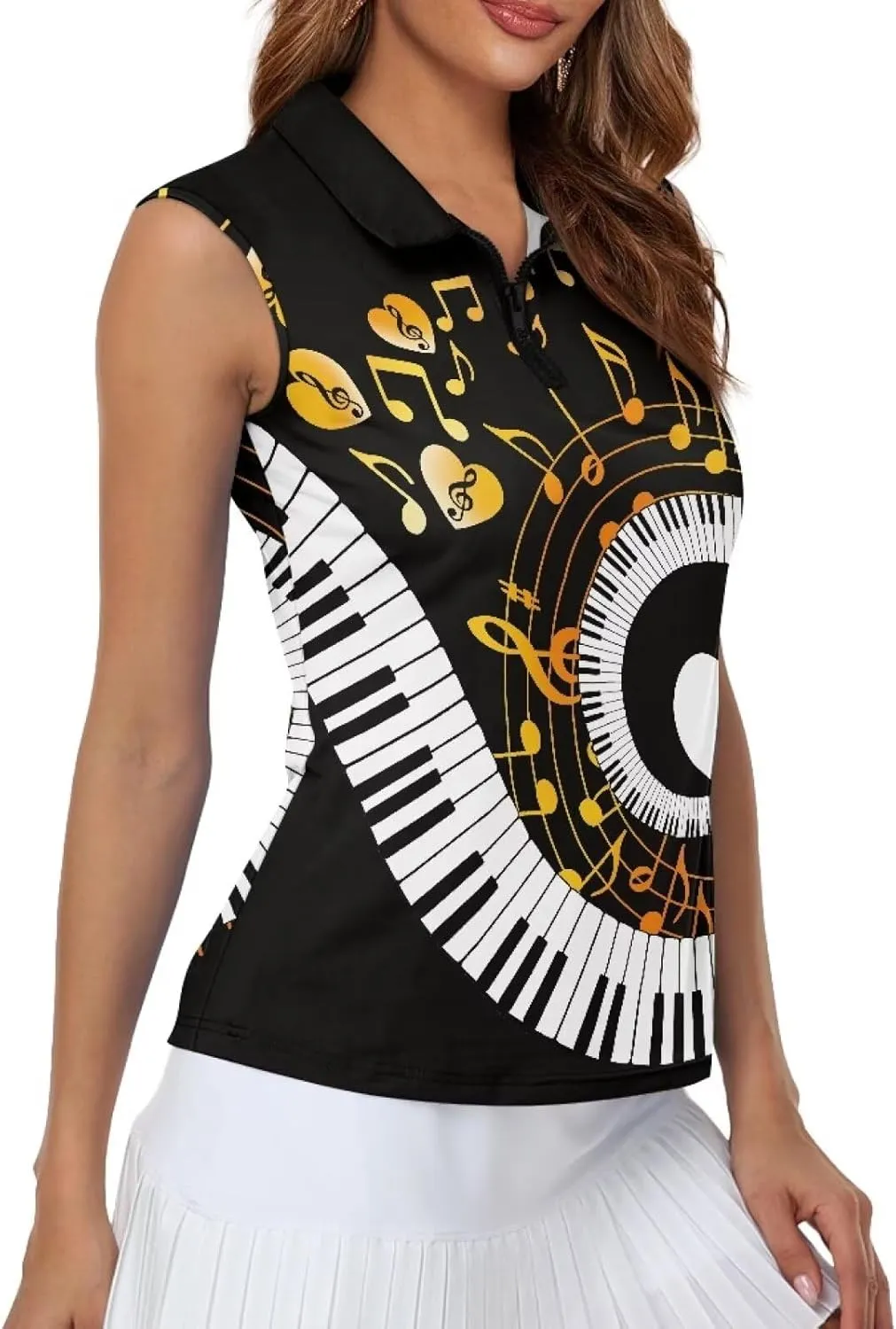 Women's Sleeveless Golf Shirts Sun Protection Quickly Dry Tennis Polo Lightweight Sports Athletic Tank Tops