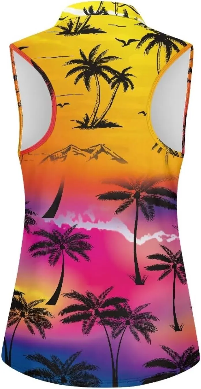 Women's Sleeveless Golf Shirts Sun Protection Quickly Dry Tennis Polo Lightweight Sports Athletic Tank Tops