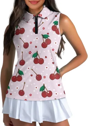 Women's Sleeveless Golf Shirts Sun Protection Quickly Dry Tennis Polo Lightweight Sports Athletic Tank Tops
