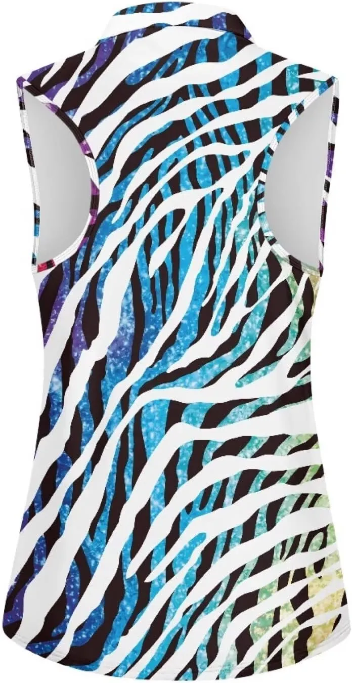 Women's Sleeveless Golf Shirts Sun Protection Quickly Dry Tennis Polo Lightweight Sports Athletic Tank Tops