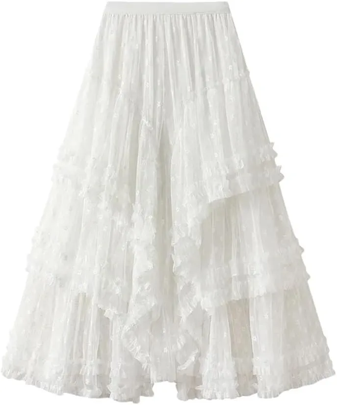Women's Summer Casual High Waisted Patchwork A Line Skirts
