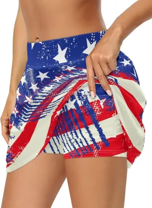 Womens Tennis Skirts Golf Skirt with Shorts Athletic High Waisted Quick Dry Skirt Breathable Skort with Pockets
