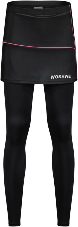 WOSAWE Womens Cycling Skirt with 4D Gel Padded High Waist Skorts Breathable MTB Riding Sports Shorts