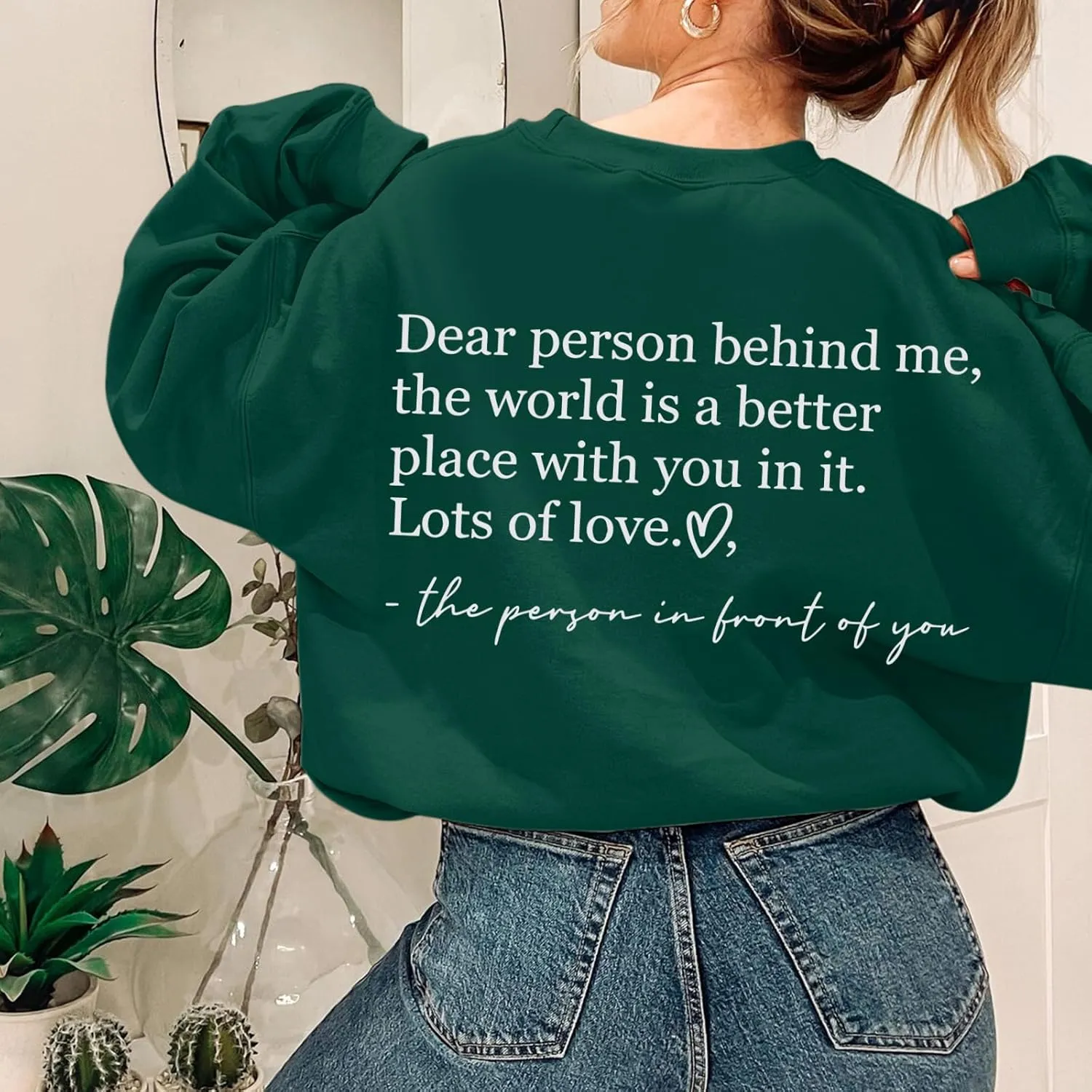 You Are Enough Sweatshirts for Women Dear Person Behind Me Hoodie Mental Health Inspirational Shirts Pullover Tops