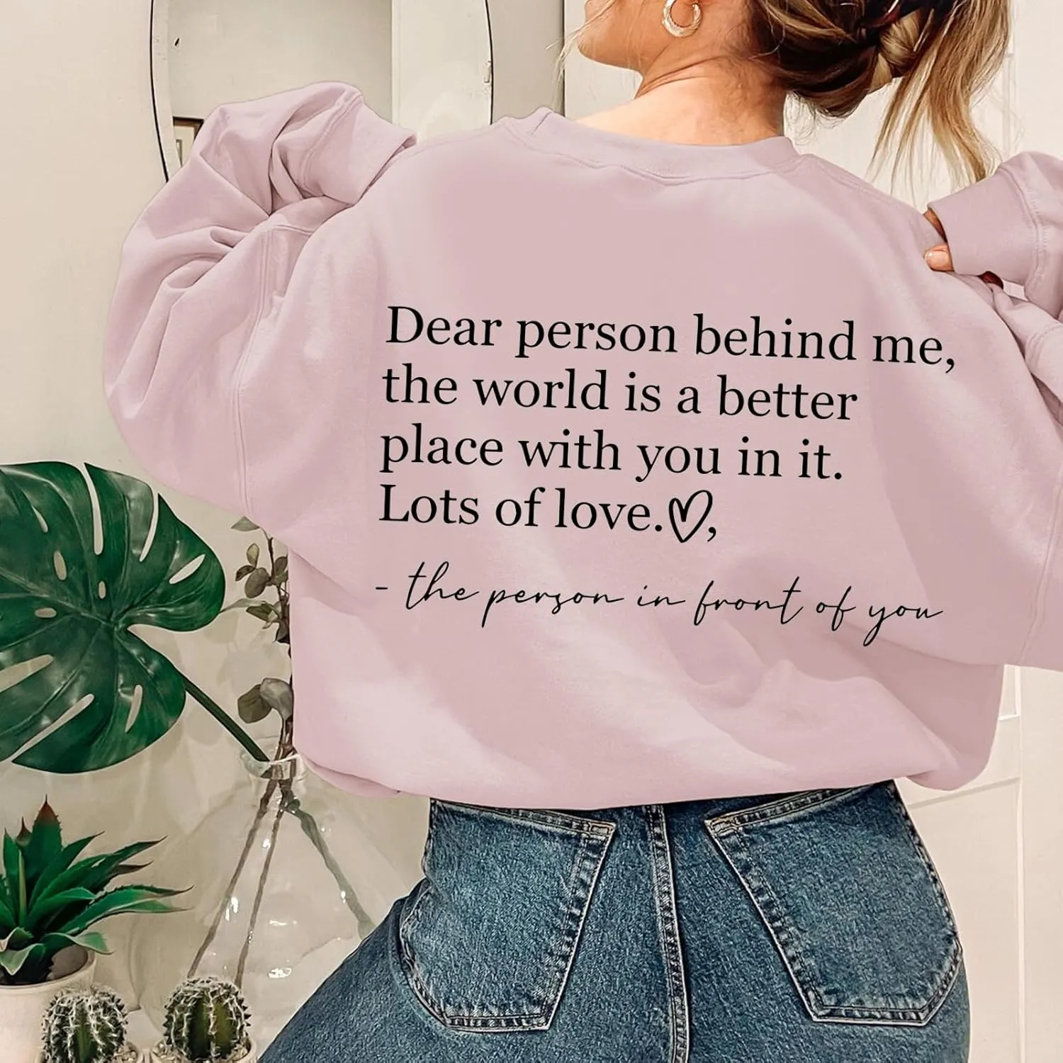 You Are Enough Sweatshirts for Women Dear Person Behind Me Hoodie Mental Health Inspirational Shirts Pullover Tops