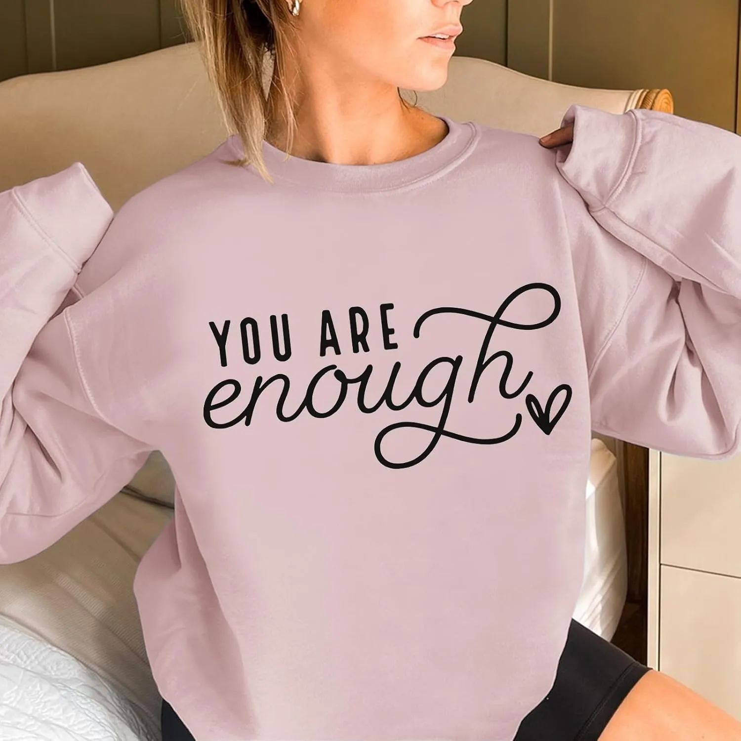 You Are Enough Sweatshirts for Women Dear Person Behind Me Hoodie Mental Health Inspirational Shirts Pullover Tops