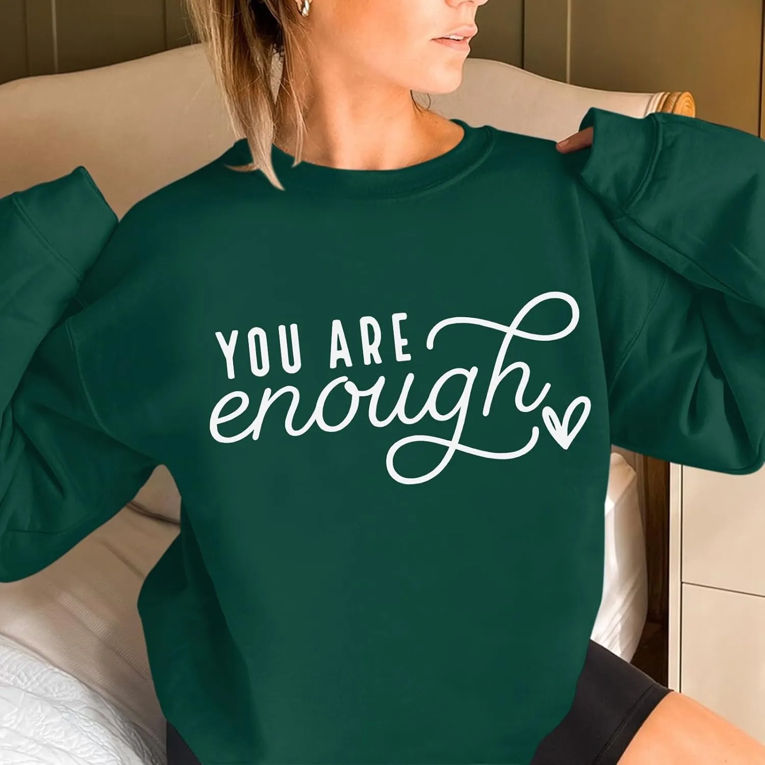 You Are Enough Sweatshirts for Women Dear Person Behind Me Hoodie Mental Health Inspirational Shirts Pullover Tops