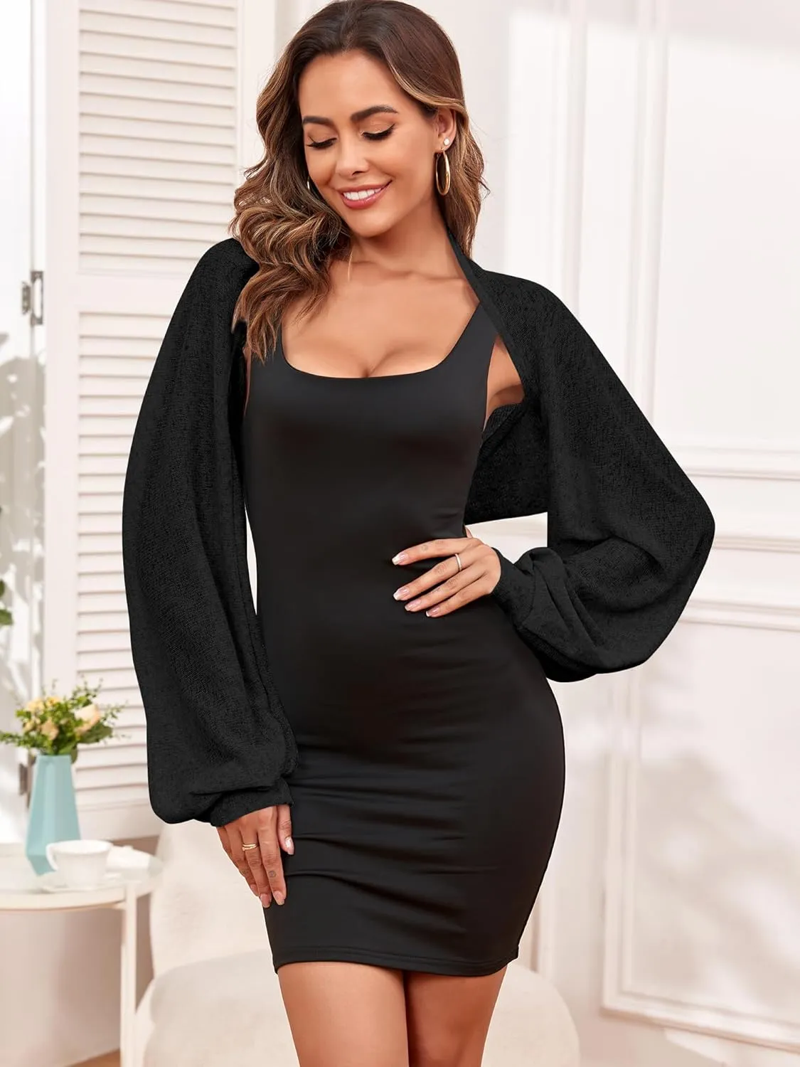 ZAFUL Women's Sheer Shrug Y2K Long Sleeve Cardigans 2025 Irregular Tie Front Bolera
