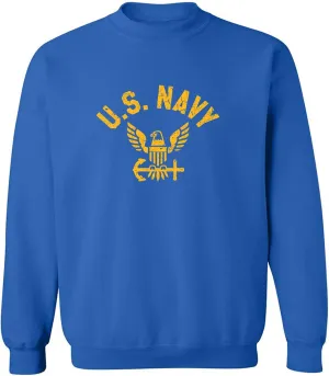 zerogravitee U.S. Navy Vintage Arch Logo with gold ink Crewneck Sweatshirt